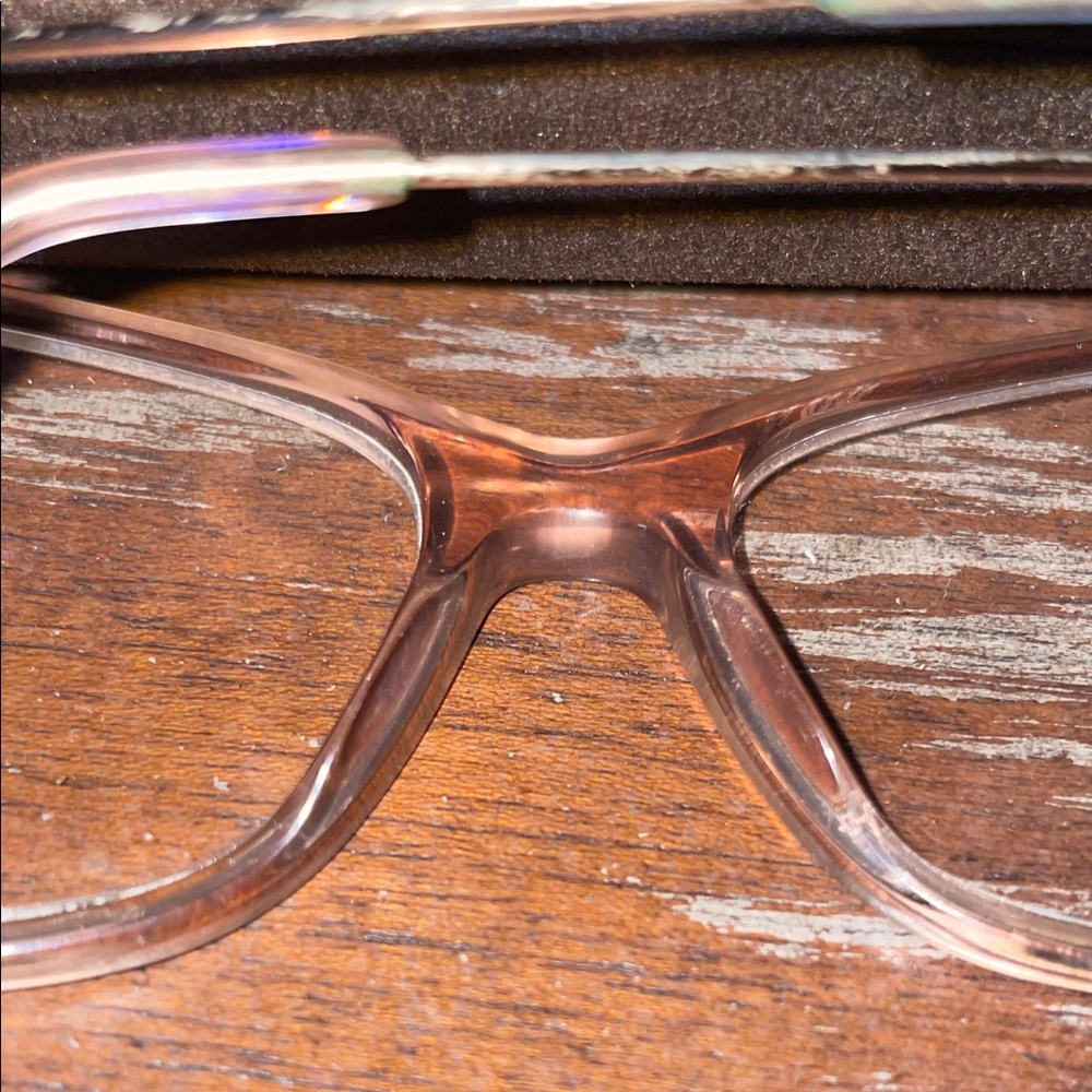 Tom Ford shiny transparent pink Eyeglasses with logo brown Case - Picture 5 of 15